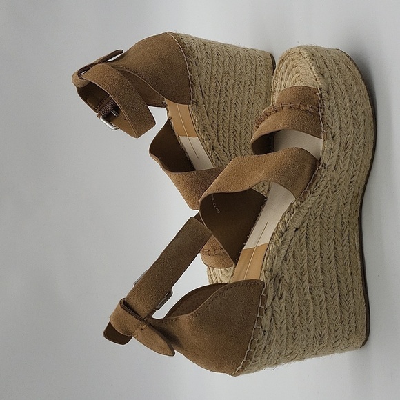 520- Dolce Vita Wedges Saddle Suede Size 9.5 Tan Color NWT - Picture 7 of 9